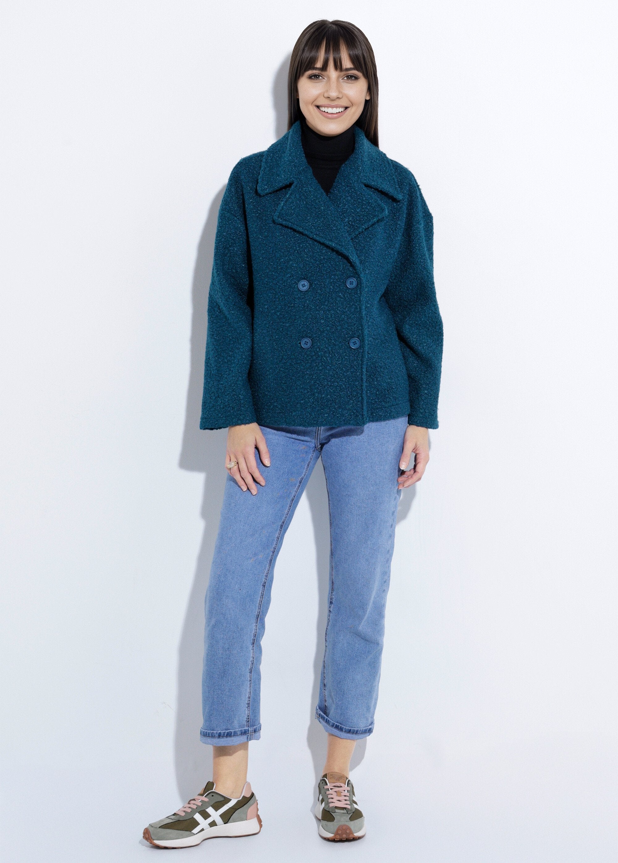 Short,_plain,_bouclé-style_pea_coat_Duck_green_SF1_slim