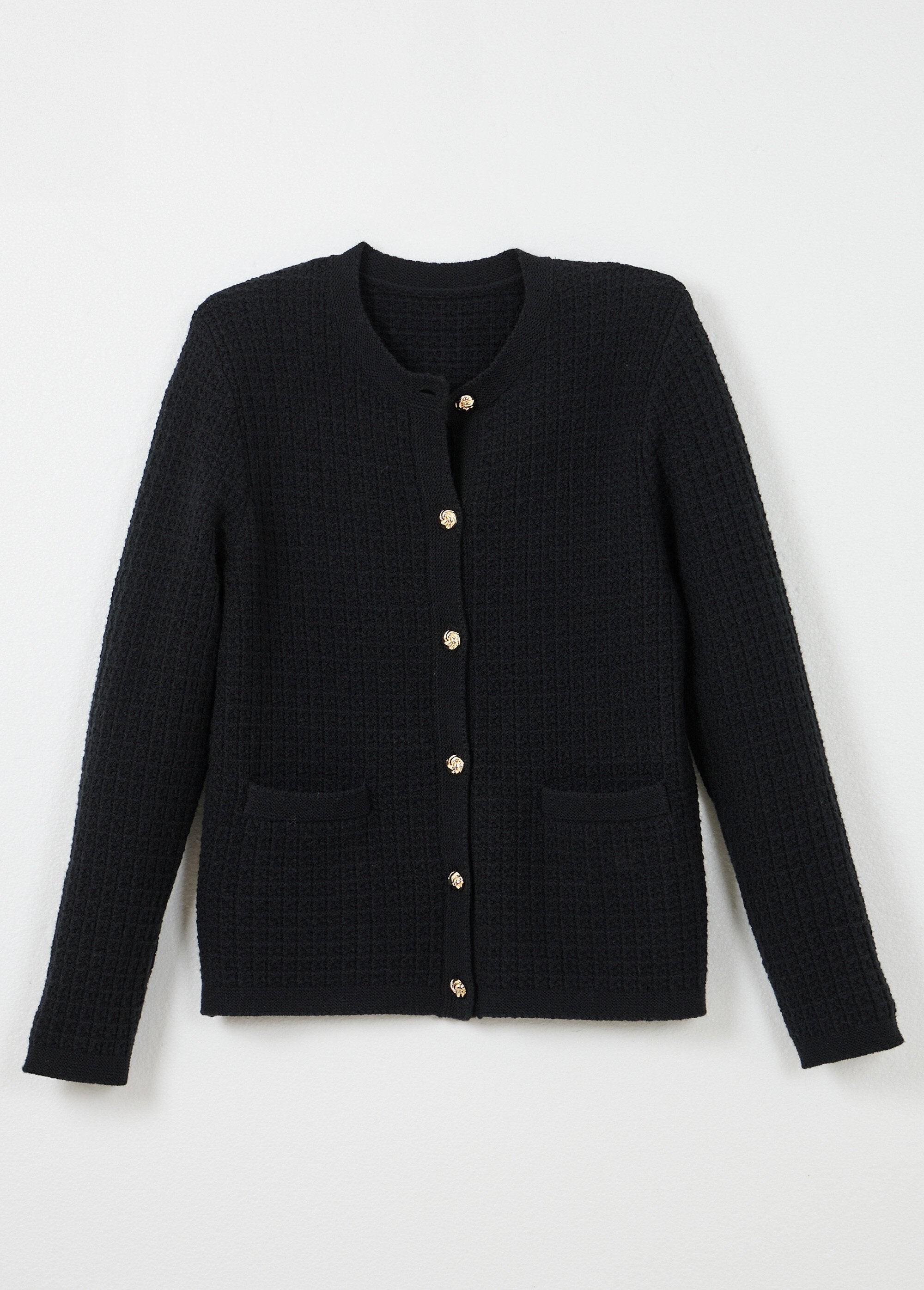 Tweed-effect_knitted_short_buttoned_vest_jacket_Black_AP1_slim