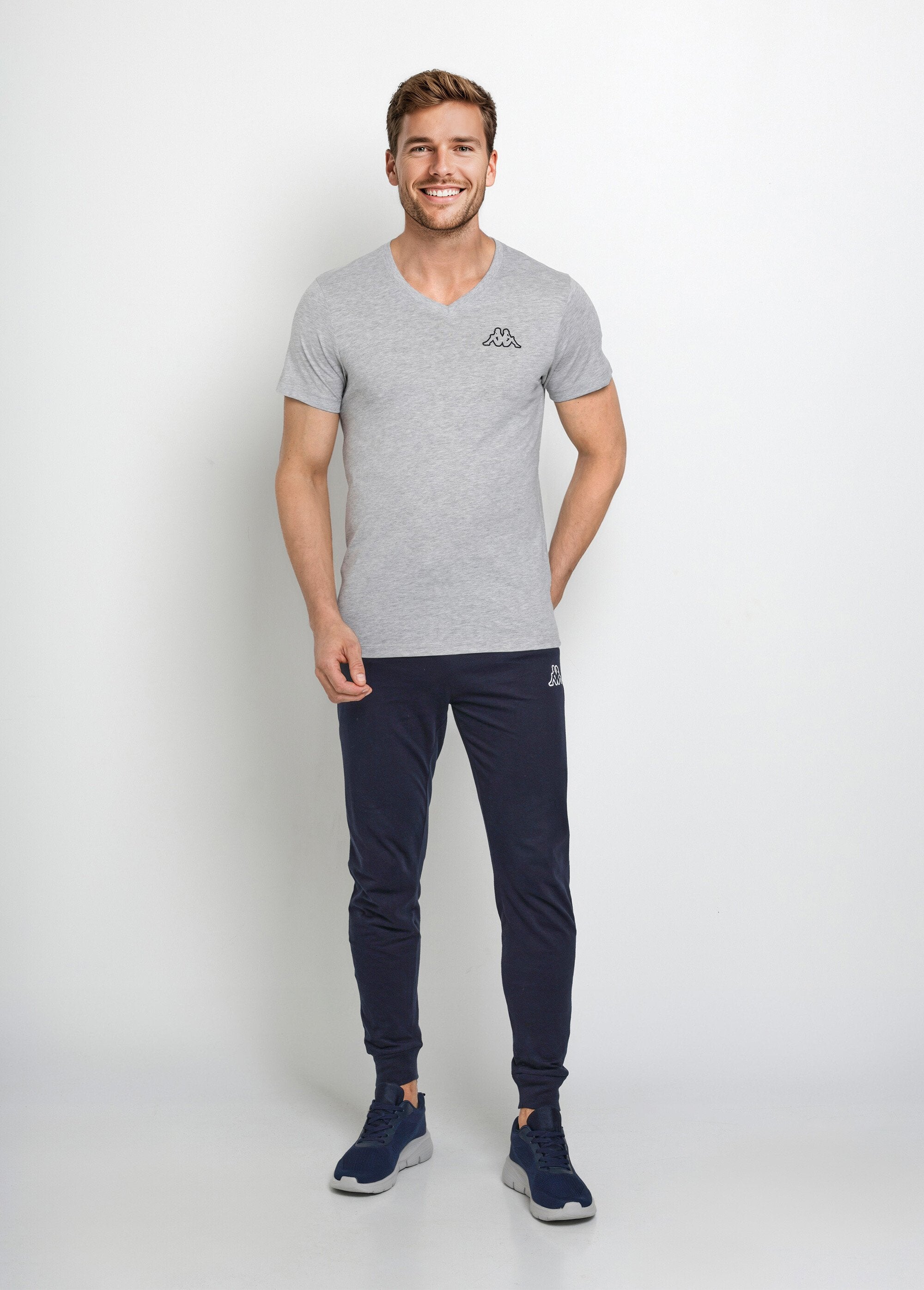 Dark_short-sleeved_V-neck_t-shirt_Gray_SF1_slim