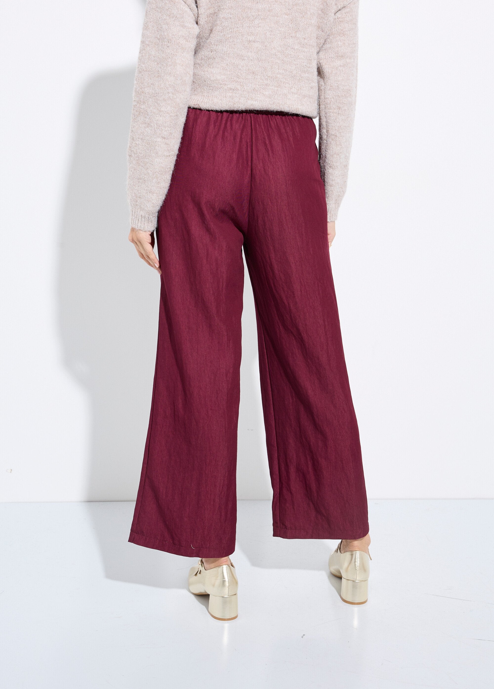 Plain_twill_elasticated_flowing_pants_Bordeaux_DO1_slim