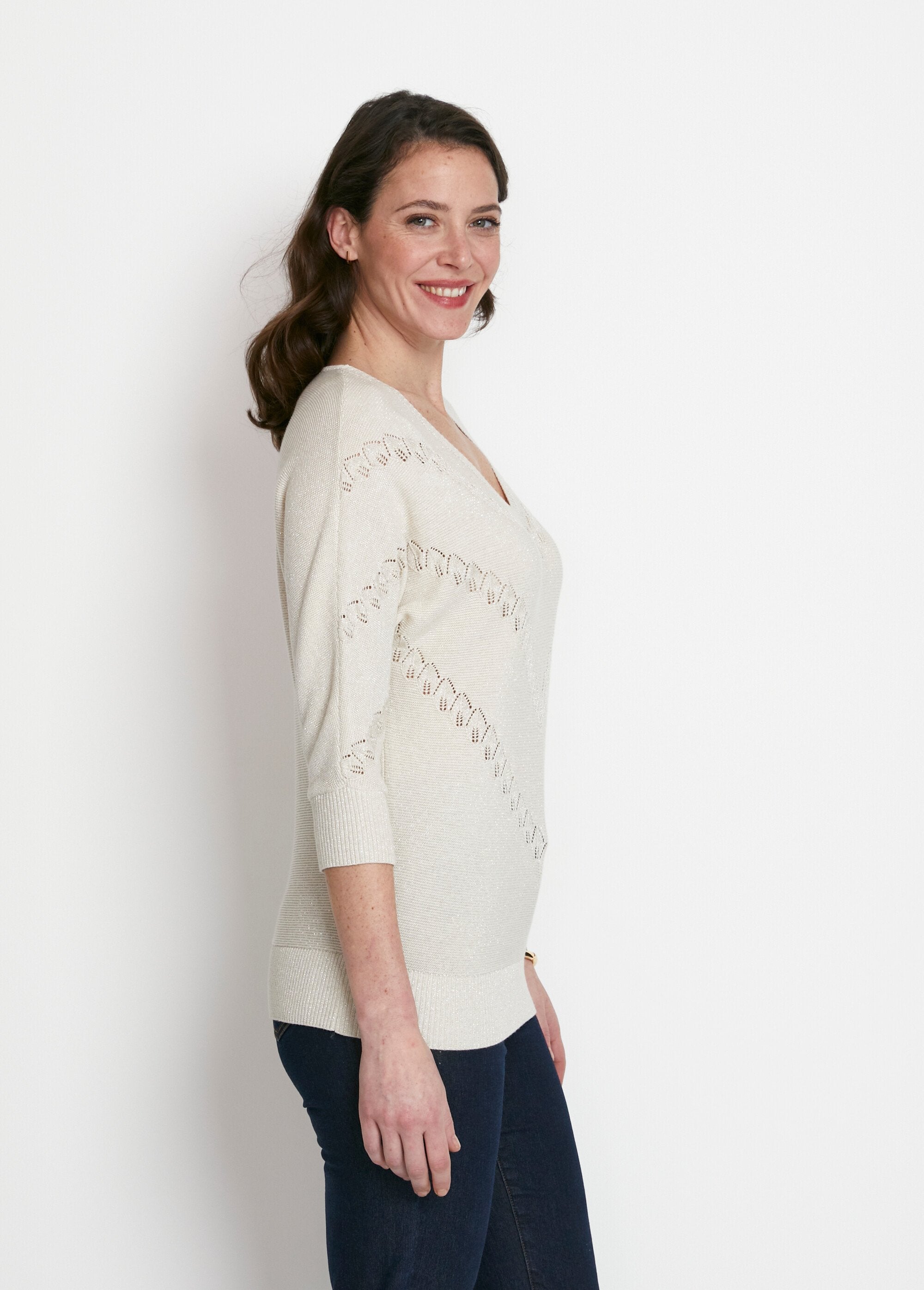 Openwork_fancy_shiny_knit_sweater_Beige_DR1_slim