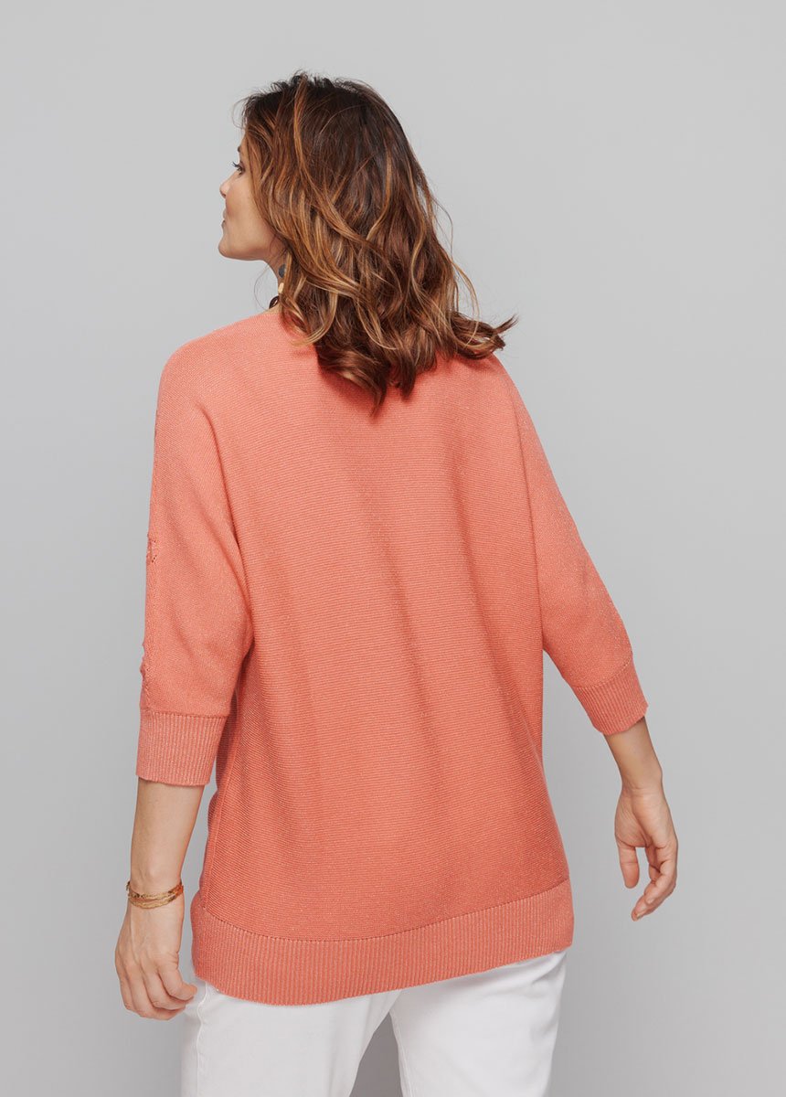 Openwork_fancy_shiny_knit_sweater_Coral_DO1_slim