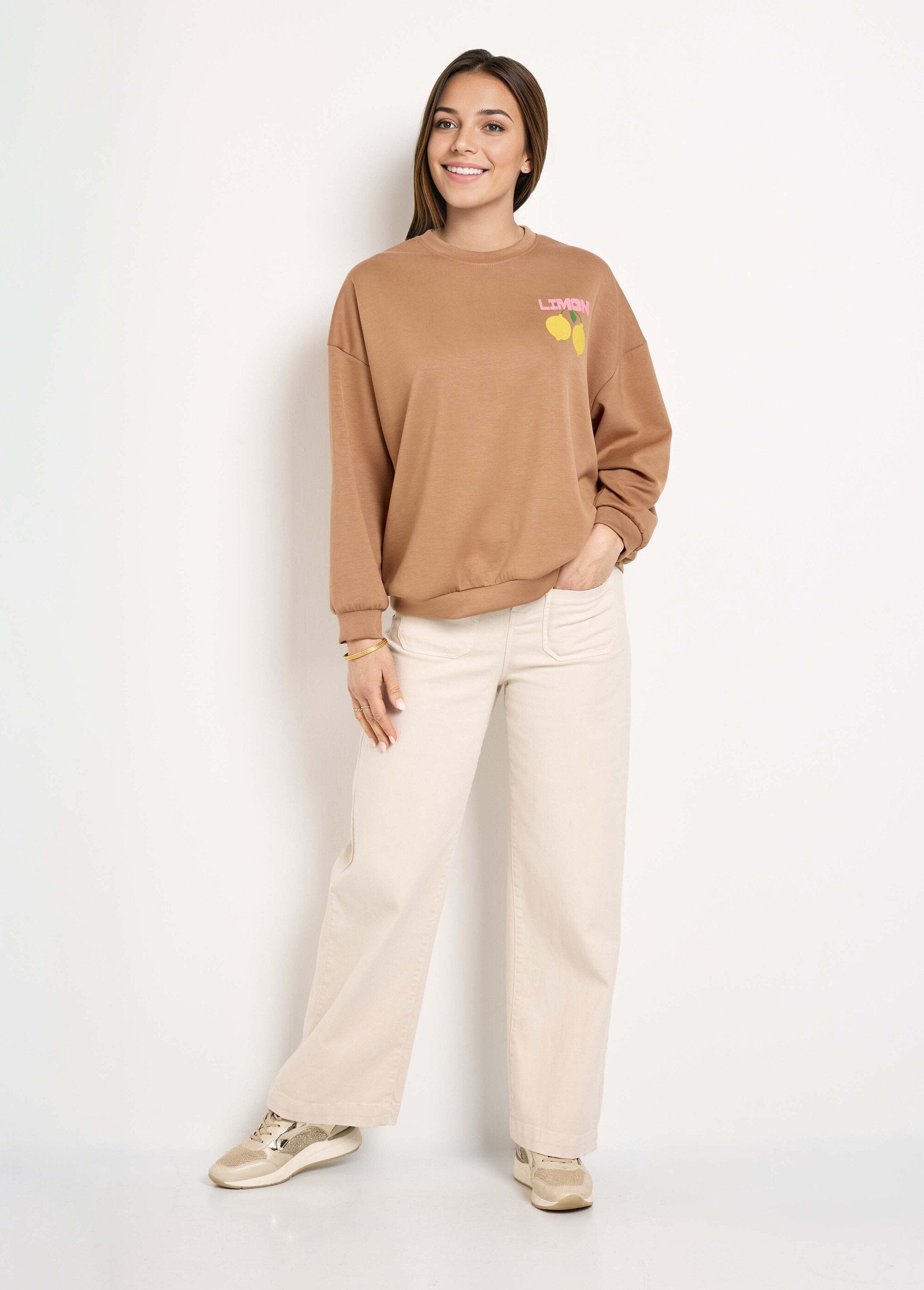Soft_knit_lemon_pattern_round_neck_sweatshirt_camel_SF1_slim