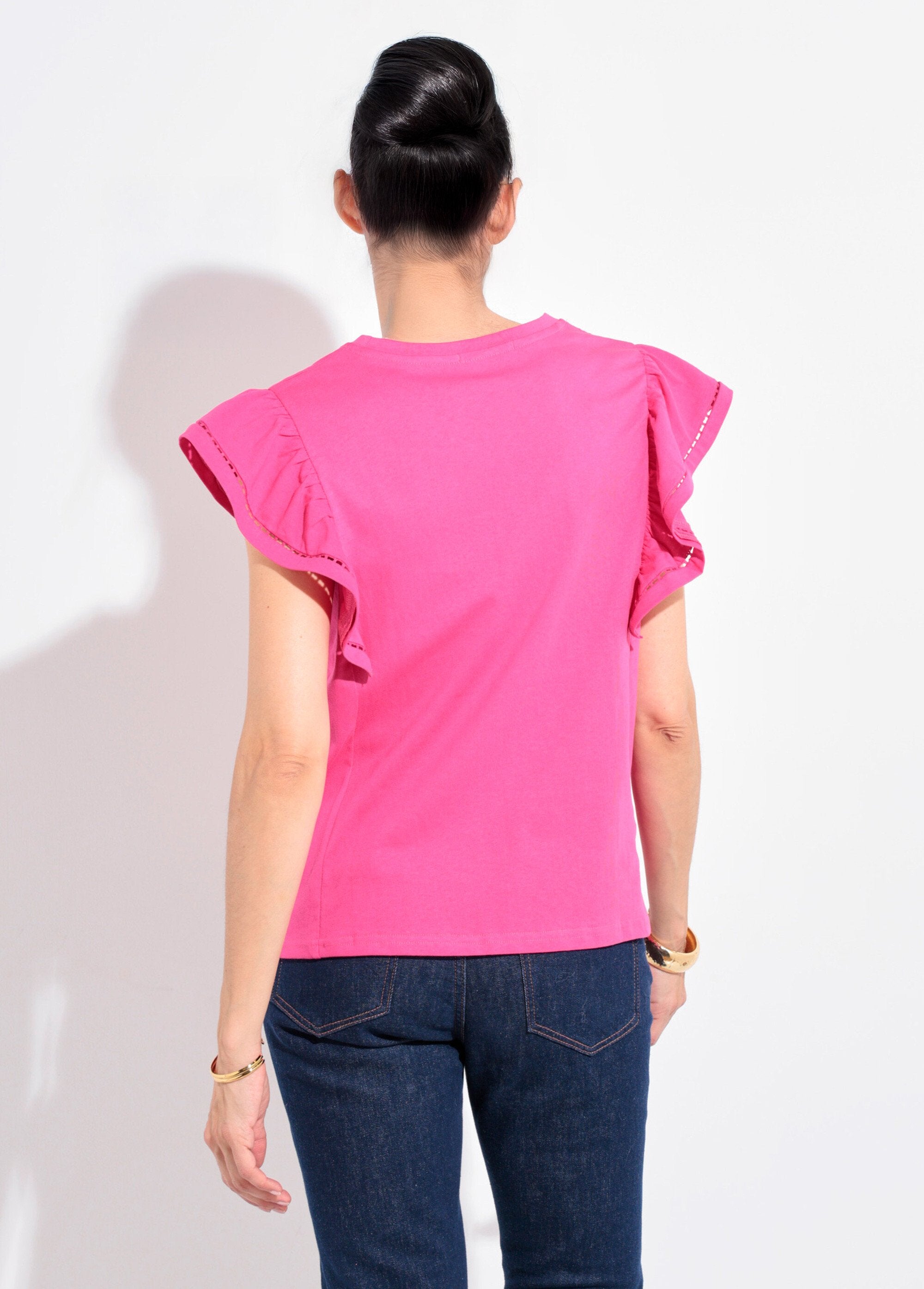 Openwork_ruffled_short-sleeved_T-shirt_Fuchsia_DO1_slim