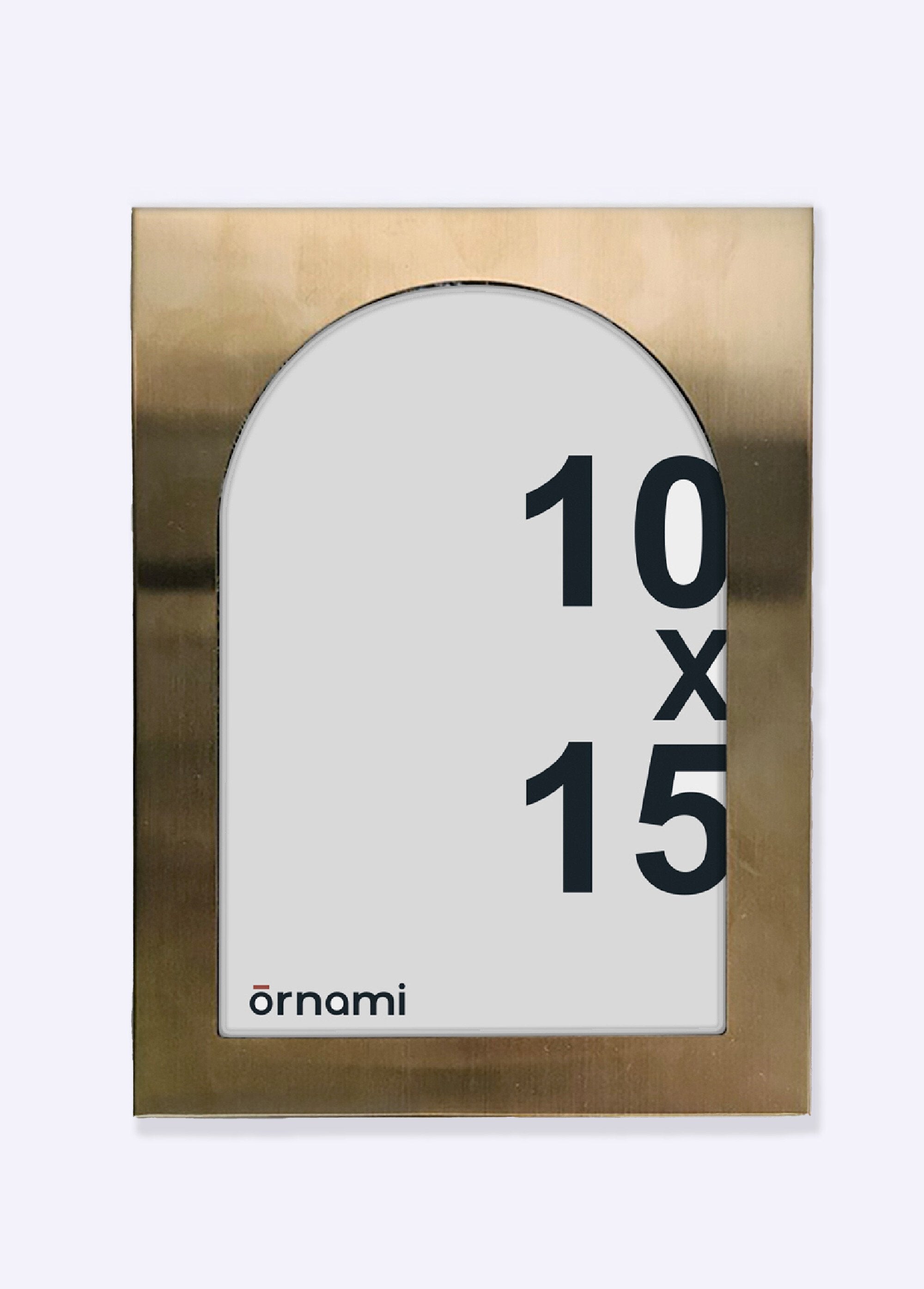 Brushed_metal_photo_frame,_arch_shape_Golden_FA1_slim