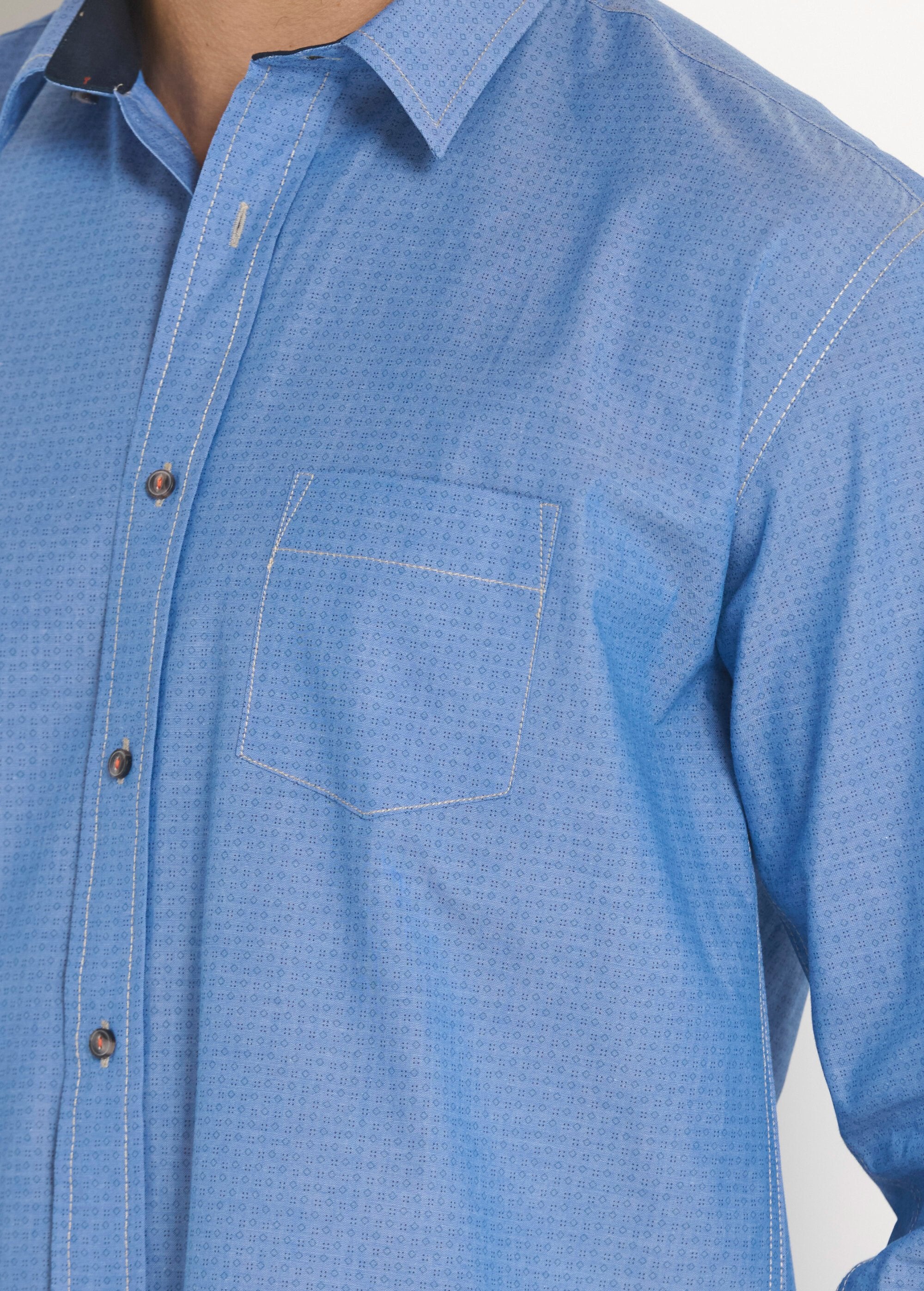 Printed_chambray_cotton_shirt_Blue_DE2_slim