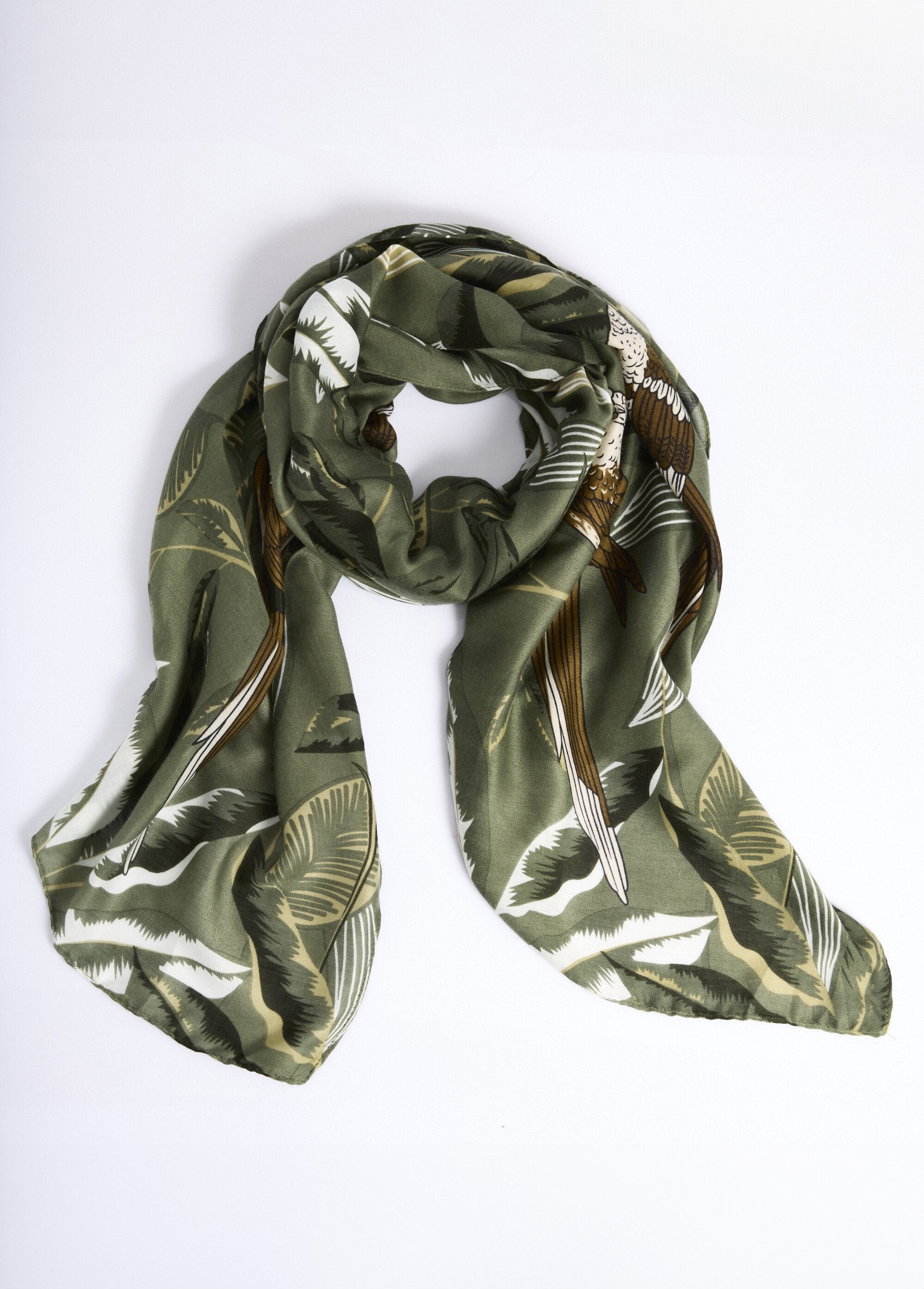 Parrot_motif_scarf_in_monochrome_Green_FA1_slim