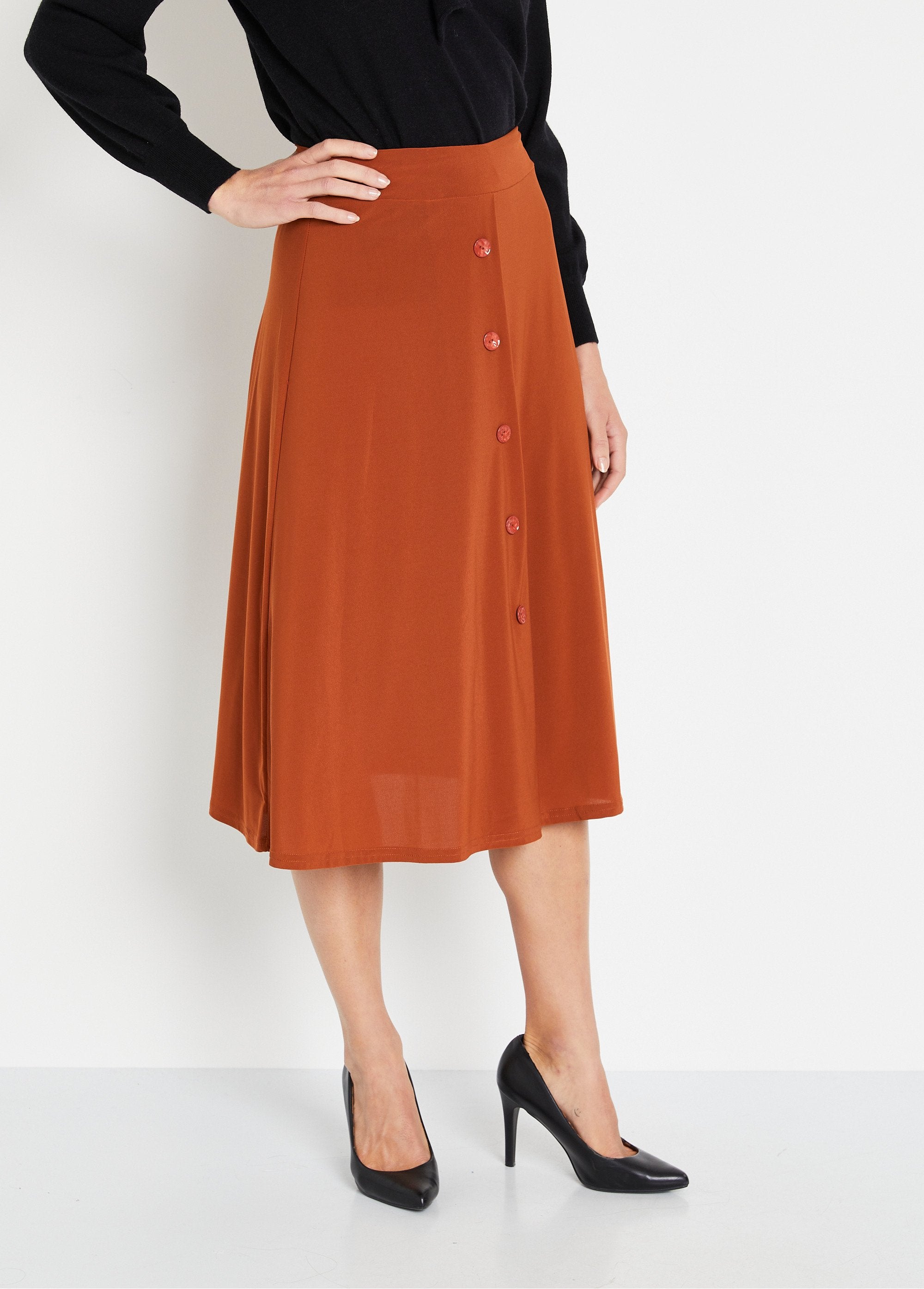 Long_plain_flared_skirt_with_elasticated_waistband_camel_FA1_slim