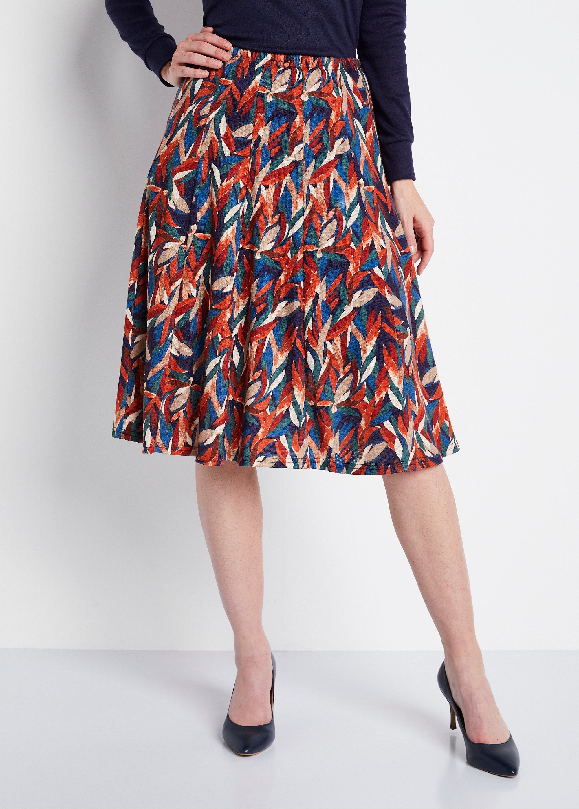 Printed_knit_flared_mid-length_skirt_Blue_print_FA1_slim