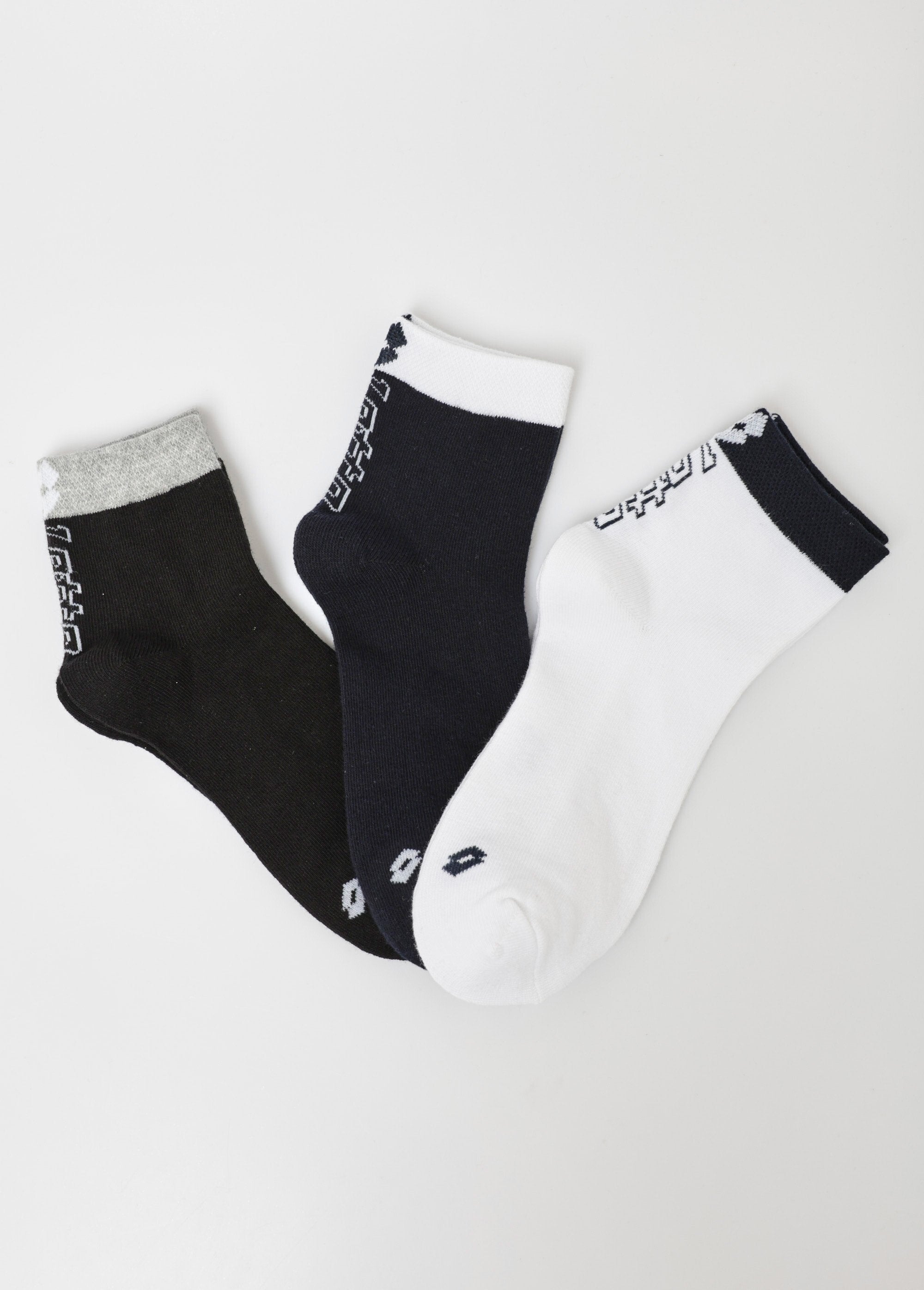 Pack_of_3_two-tone_socks_with_logo,_assorted_Black_matching_FA1_slim