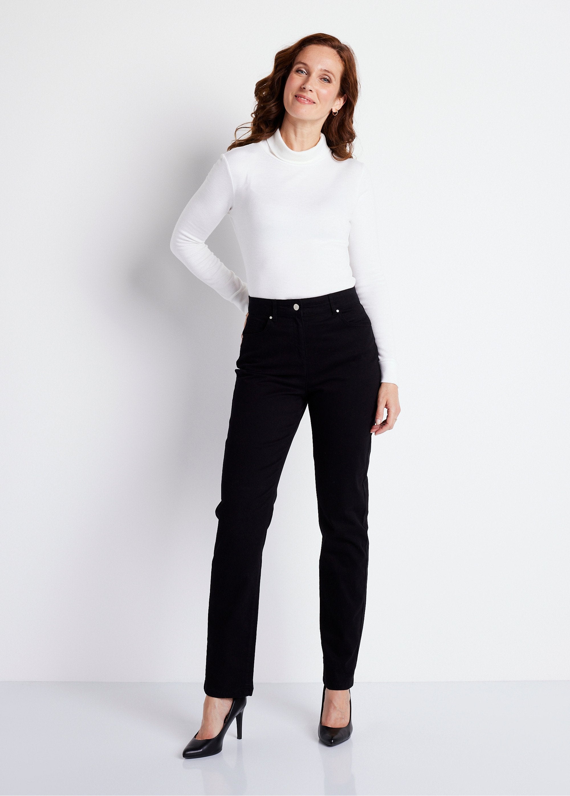 Stretch_cotton_5-pocket_straight_pants_Black_SF1_slim