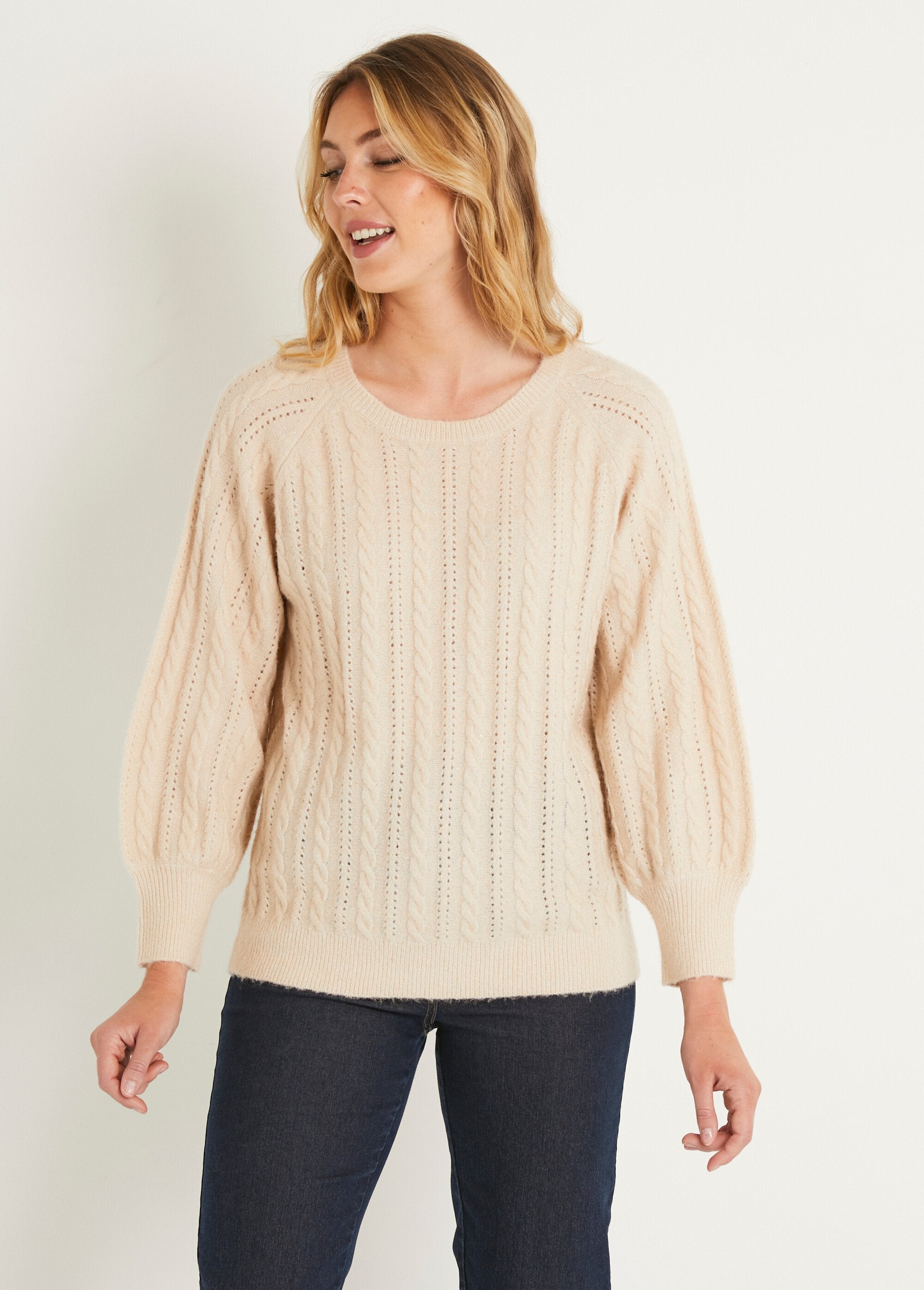 Soft_iridescent_cable_knit_openwork_wool_sweater_Beige_FA1_slim