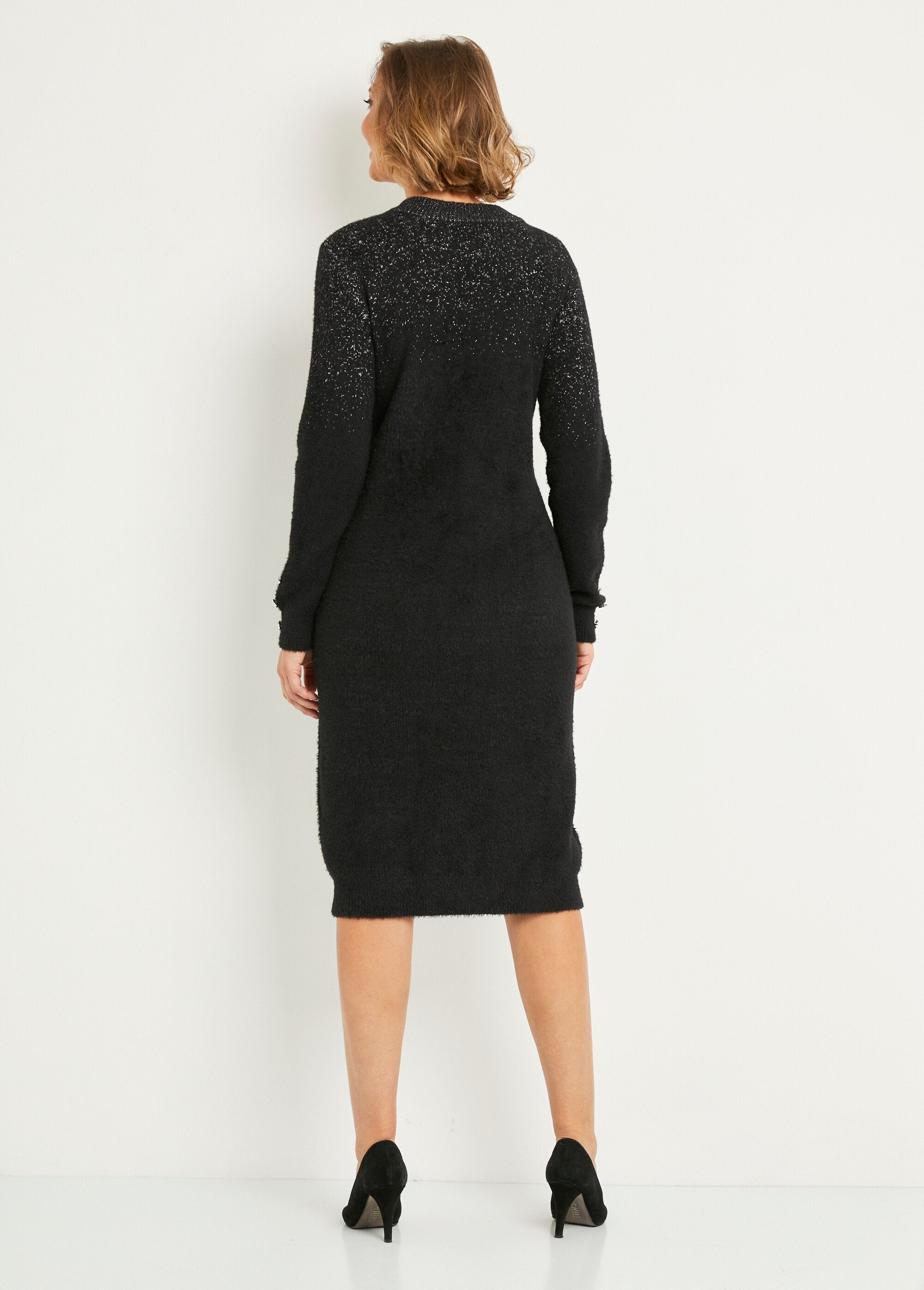 Short_shiny_hairy_knit_sweater_dress_Black_DO1_slim