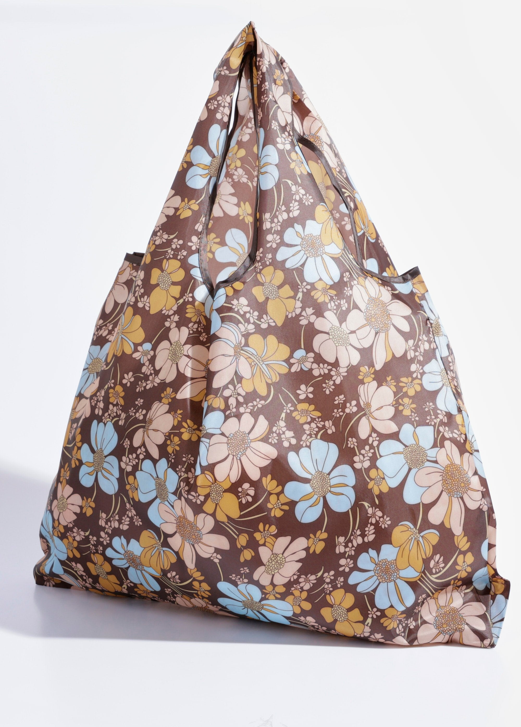 Foldable_shopping_bag,_daisy_Brown_print_FA1_slim