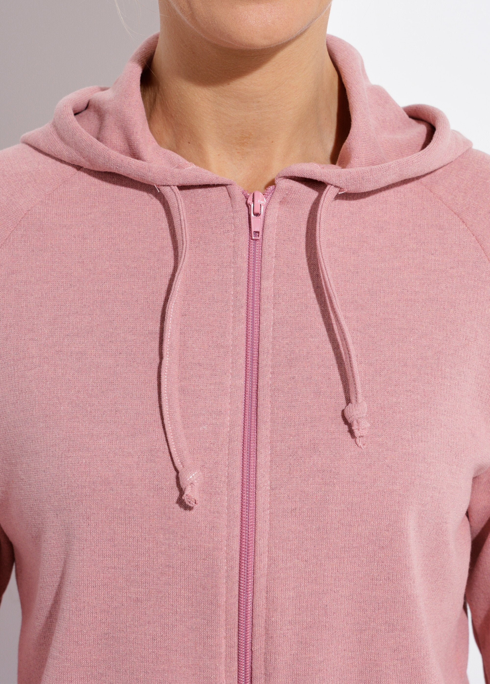 Sweat_zippé_à_capuche_molleton_gratté_Rose_DE1_slim