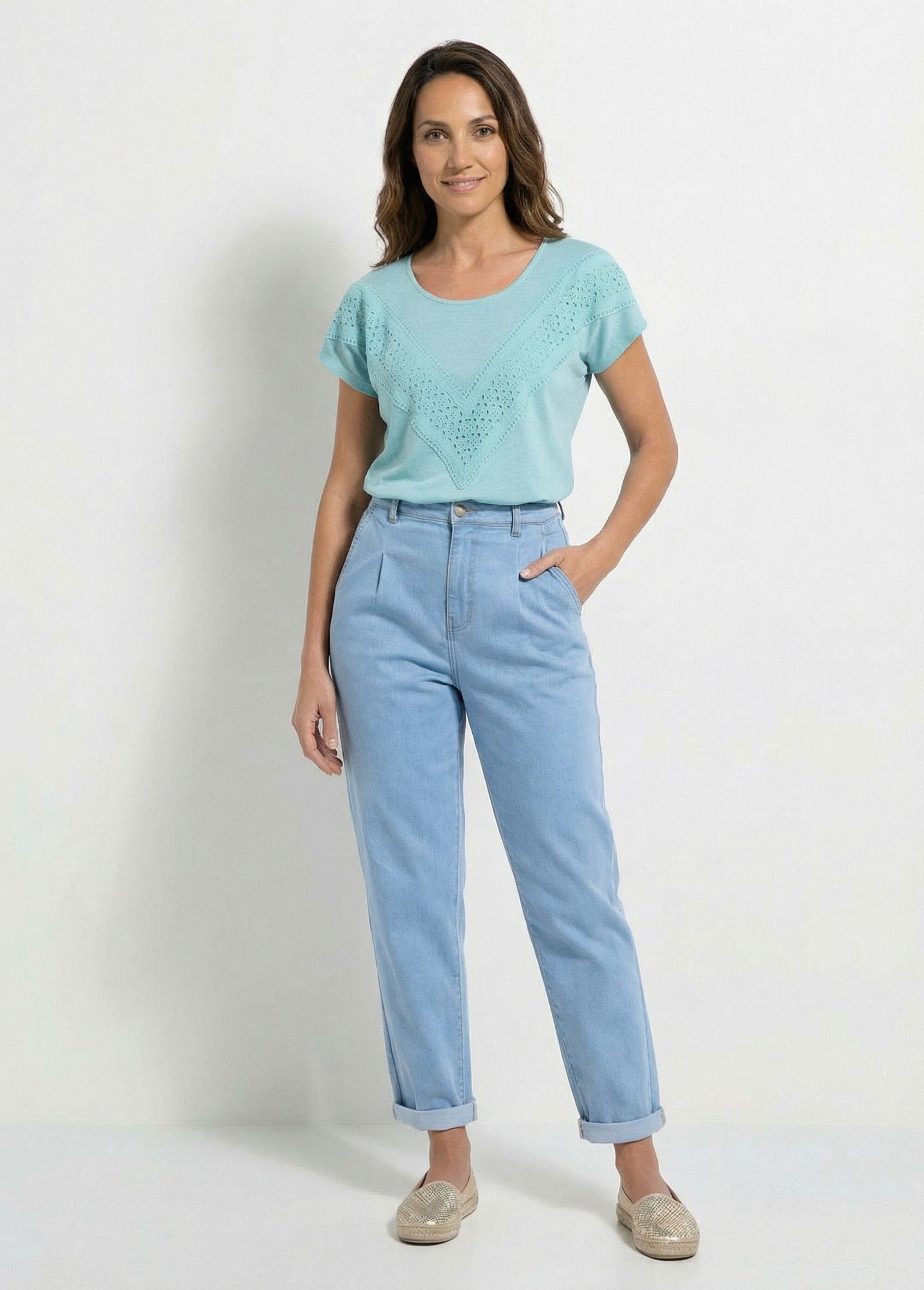 Plain_T-shirt_with_round_neck_and_lace_kimono_sleeves_Opaline_SF1_slim